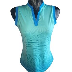 Adidas Blue and Aqua Sleeveless Top S